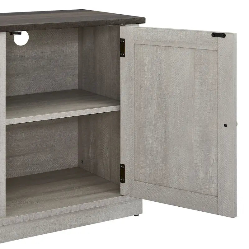 Meuble TV en bois foncé vieilli de 162,5 cm de large pour téléviseurs jusqu'à 70 po – 162,5 cm de large