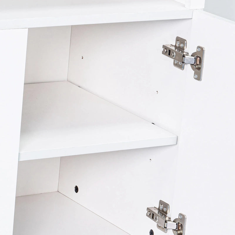 Meuble TV blanc moderne à LED RGB de 68 po avec foyer de 36 po