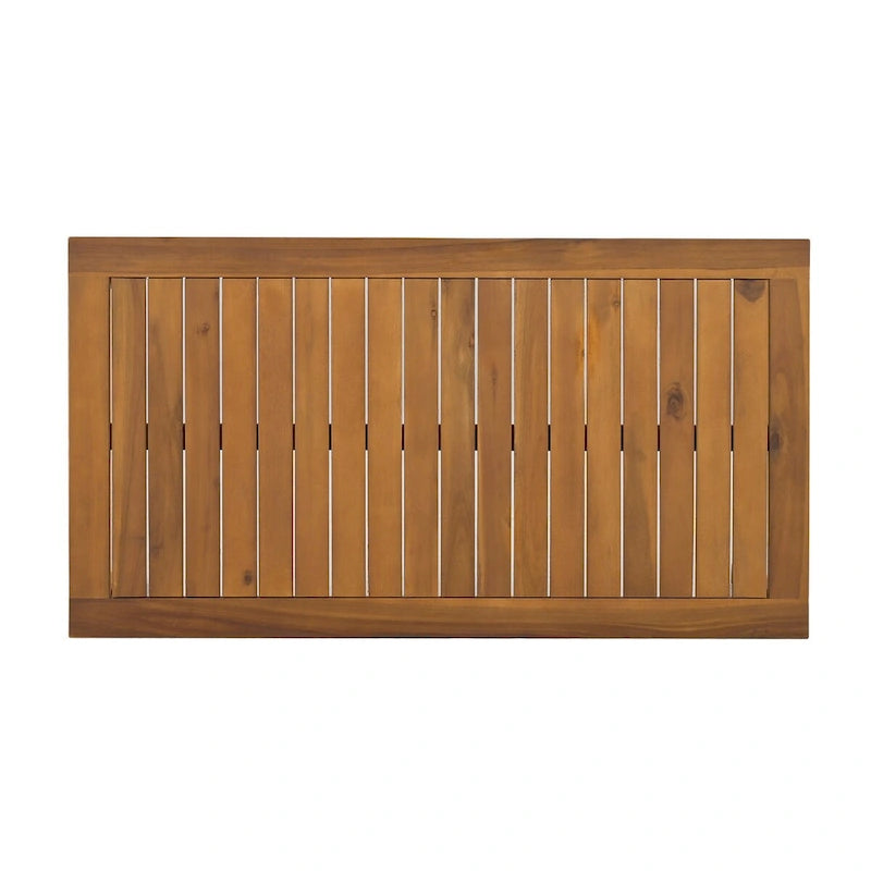 Ensemble de canapé de conversation pour patio extérieur avec table basse en bois massif