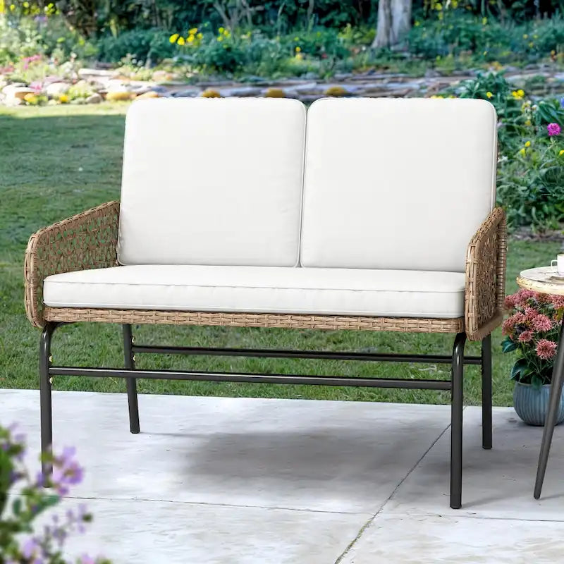 Moasis Patio Wicker Loverseat - 39.4L x23.6W x 33.1H