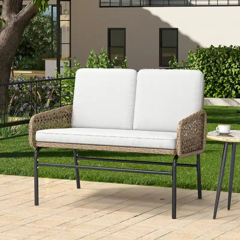 Canapé deux places en osier Moasis pour terrasse – 100L x 60l x 84H cm