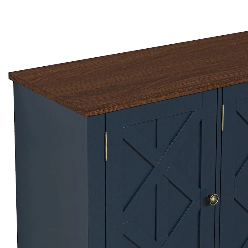 Meuble TV rustique en bois naturel de 48 po – Pour téléviseurs jusqu’à 55 po
