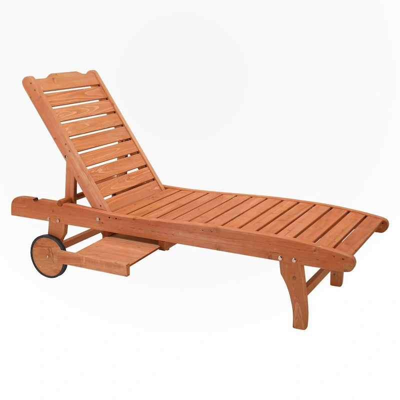 Chaises longues de jardin d'extérieur avec roulettes et tiroirs