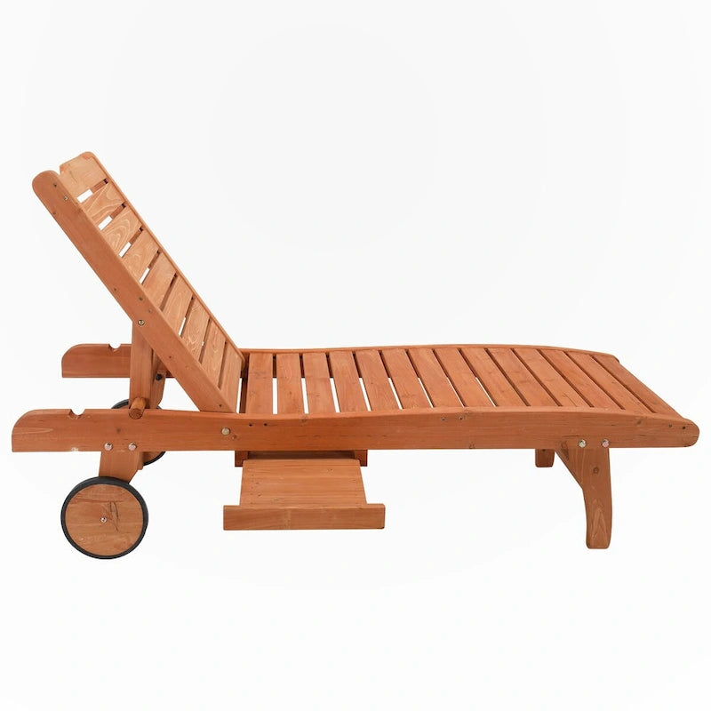 Chaises longues de jardin d'extérieur avec roulettes et tiroirs