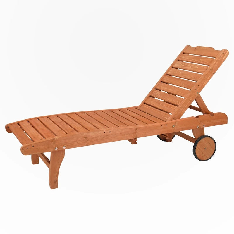 Chaises longues de jardin d'extérieur avec roulettes et tiroirs