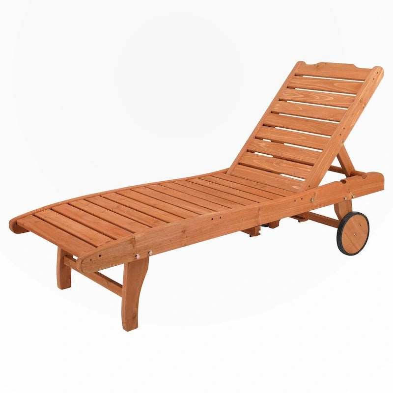 Chaises longues de jardin d'extérieur avec roulettes et tiroirs