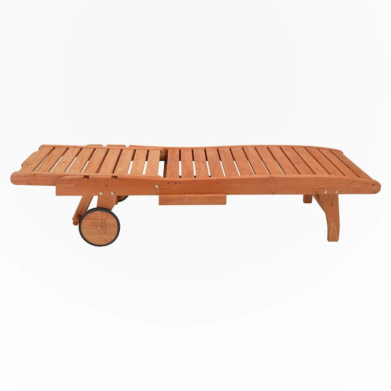 Chaises longues de jardin d'extérieur avec roulettes et tiroirs