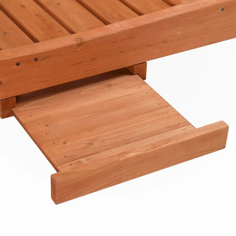 Chaises longues de jardin d'extérieur avec roulettes et tiroirs
