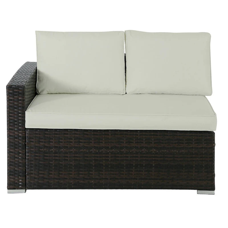 Ensemble de canapé d'extérieur 4 pièces en osier avec table basse et coffre de rangement