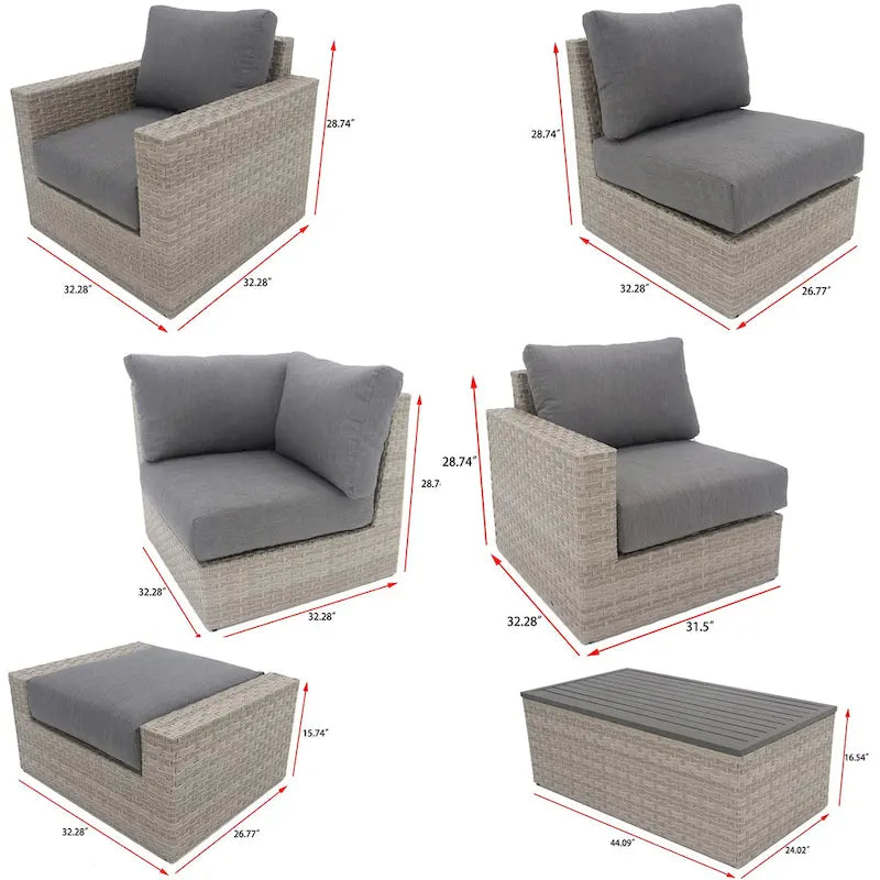 Ensemble de mobilier de jardin Avalon Bay 9 pièces