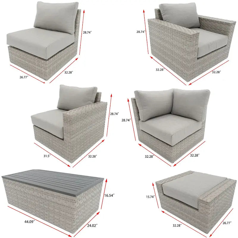 Ensemble de mobilier de jardin Avalon Bay 9 pièces