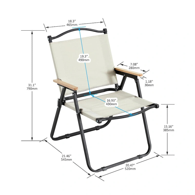 Chaise pliante d'extérieur 1 place pour l'intérieur, le camping, les pique-niques, la plage, le jardin, les barbecues, les fêtes, le patio