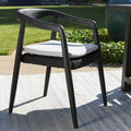Chaise de salle à manger d'extérieur Aria Classic Home, noire (lot de 2)