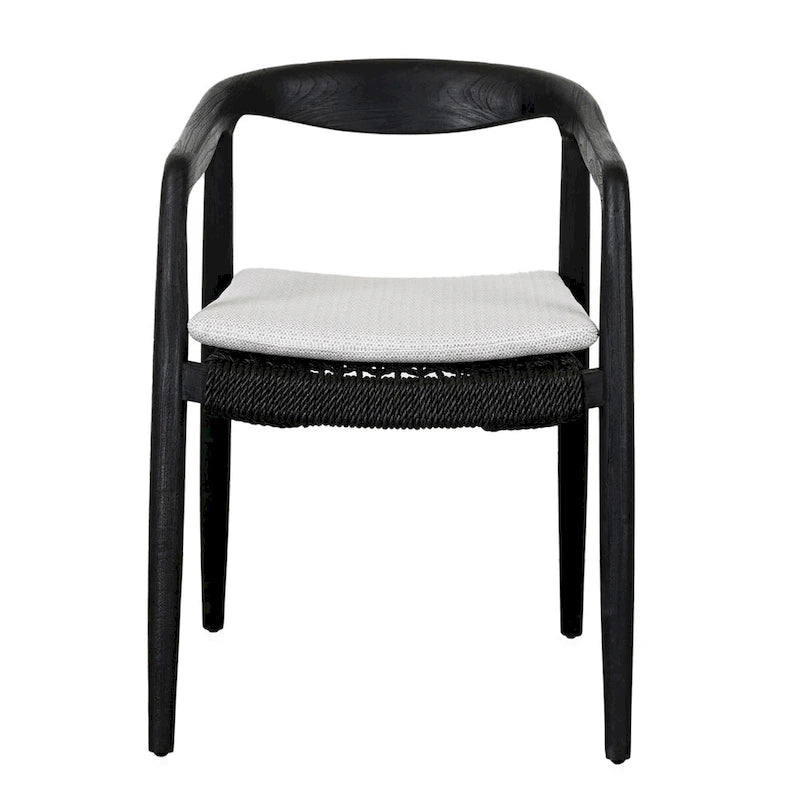 Chaise de salle à manger d'extérieur Aria Classic Home, noire (lot de 2)