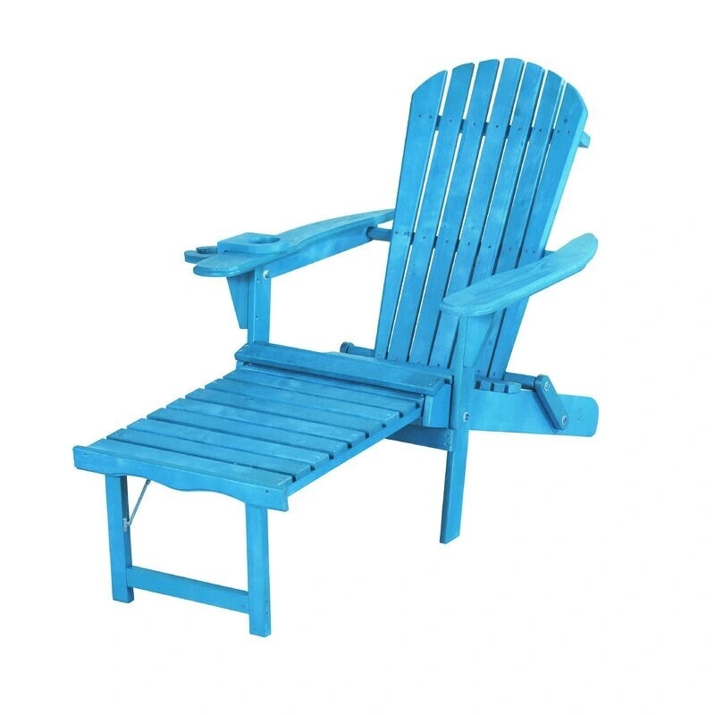 2 chaises longues Adirondack pliantes bleu ciel - Lot de deux
