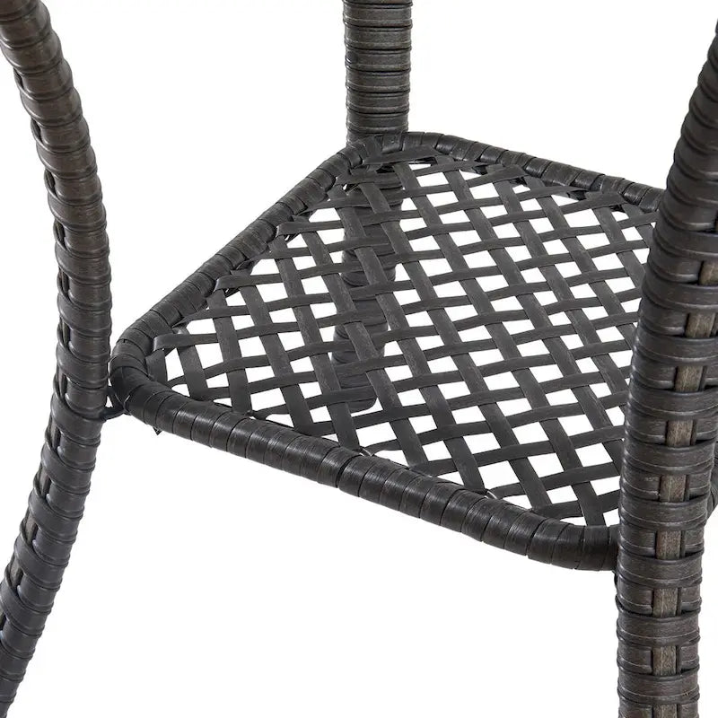 Fauteuils berçants pivotants avec repose-pieds et table d'appoint - Marron