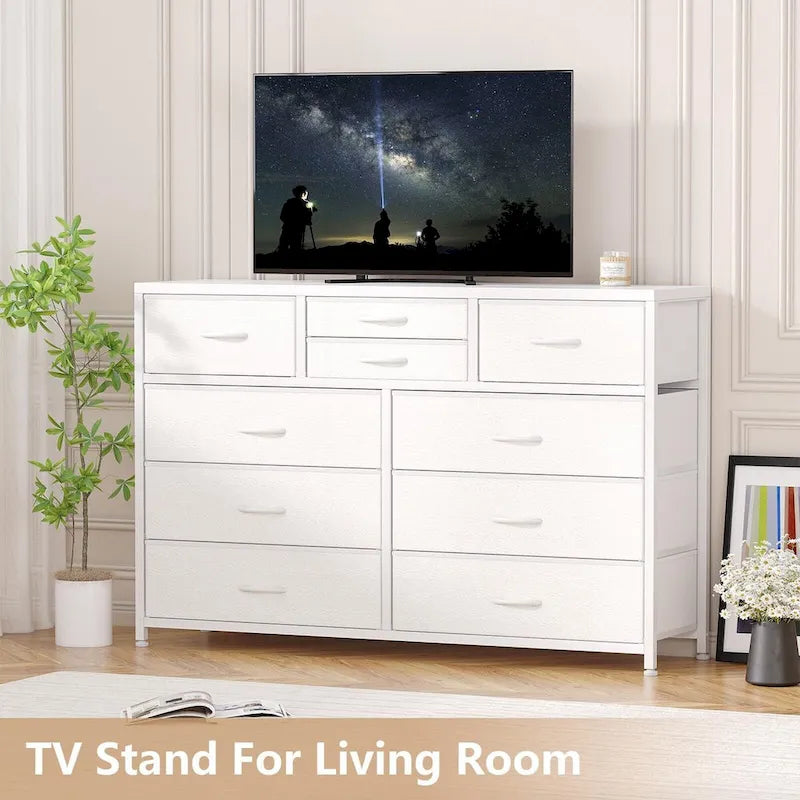 Commode de télévision à 10 tiroirs – 55 pouces