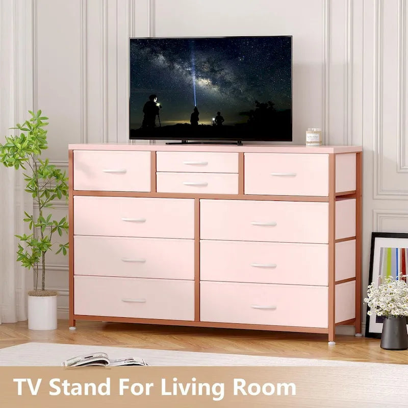 Commode de télévision à 10 tiroirs – 55 pouces
