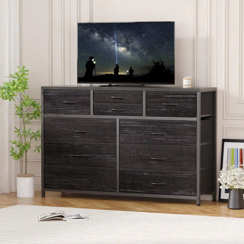 Commode de télévision à 10 tiroirs – 55 pouces