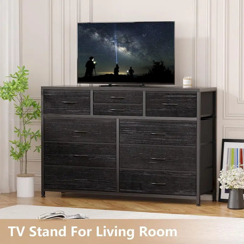 Commode de télévision à 10 tiroirs – 55 pouces