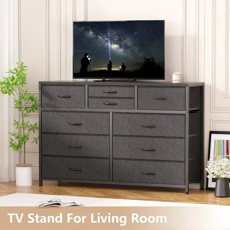 Commode de télévision à 10 tiroirs – 55 pouces