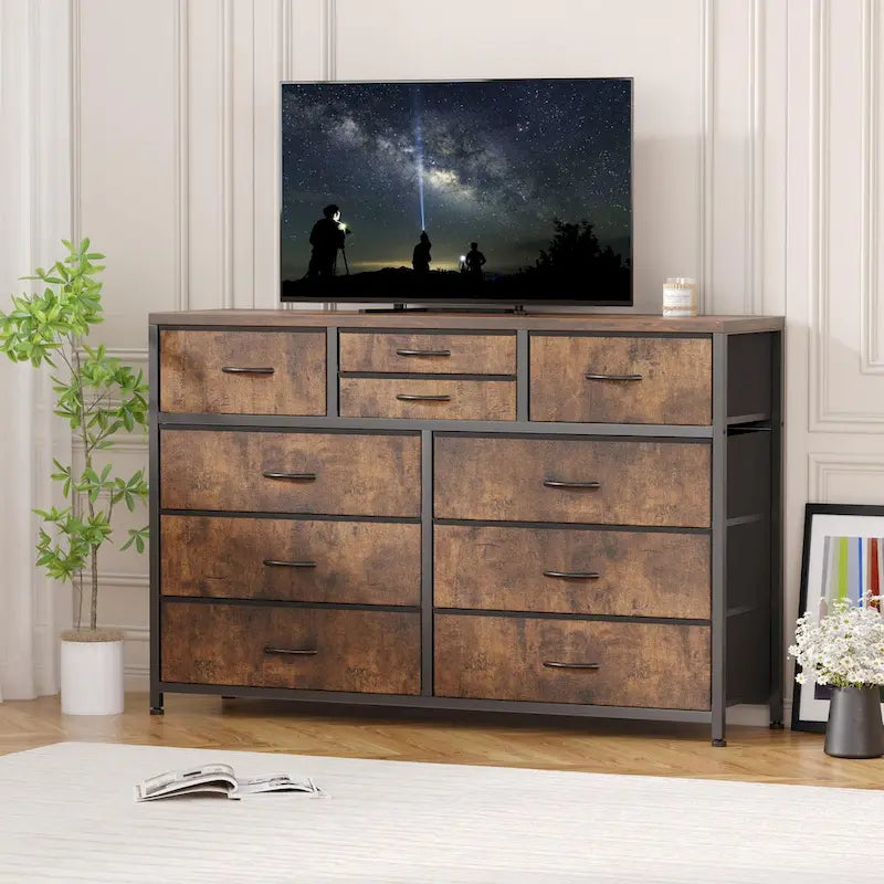 Commode de télévision à 10 tiroirs – 55 pouces
