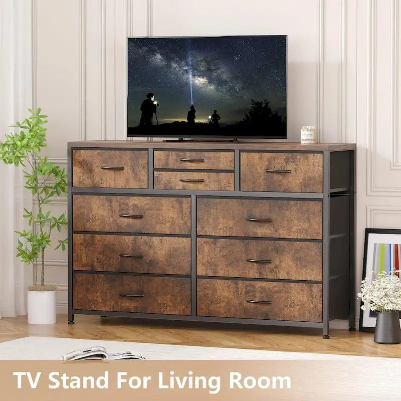 Commode de télévision à 10 tiroirs – 55 pouces