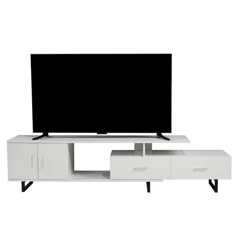 Meuble TV Avery 2 tiroirs 4 étagères 55 po en acier