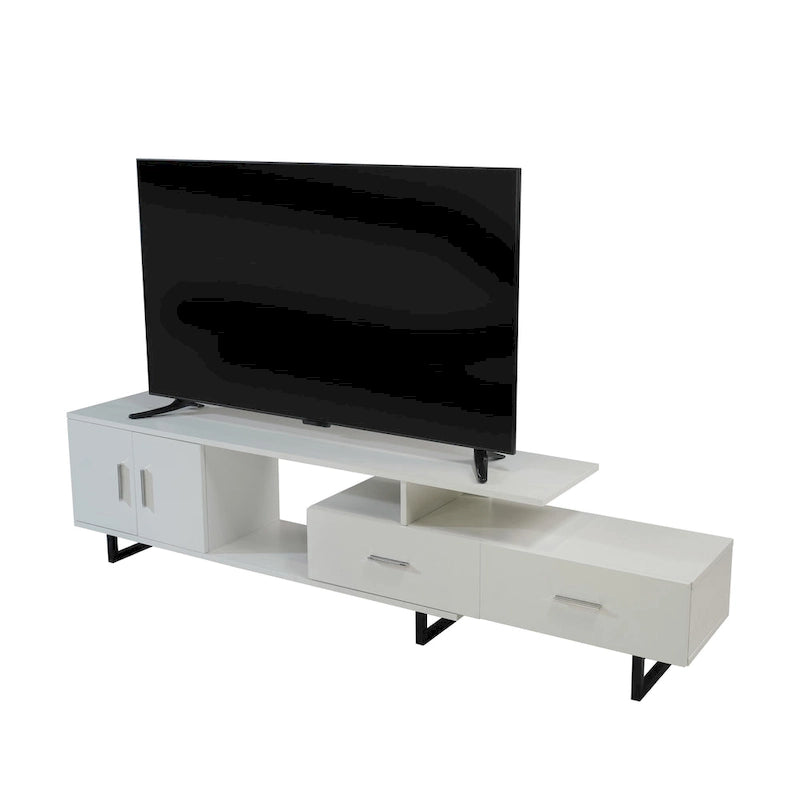 Meuble TV Avery 2 tiroirs 4 étagères 55 po en acier
