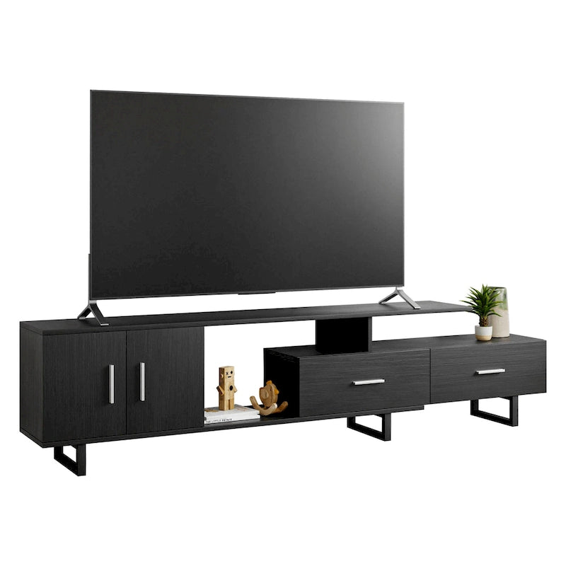 Meuble TV Avery 2 tiroirs 4 étagères 55 po en acier
