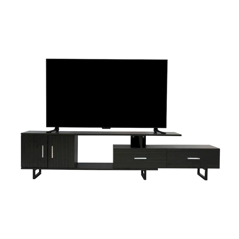 Meuble TV Avery 2 tiroirs 4 étagères 55 po en acier