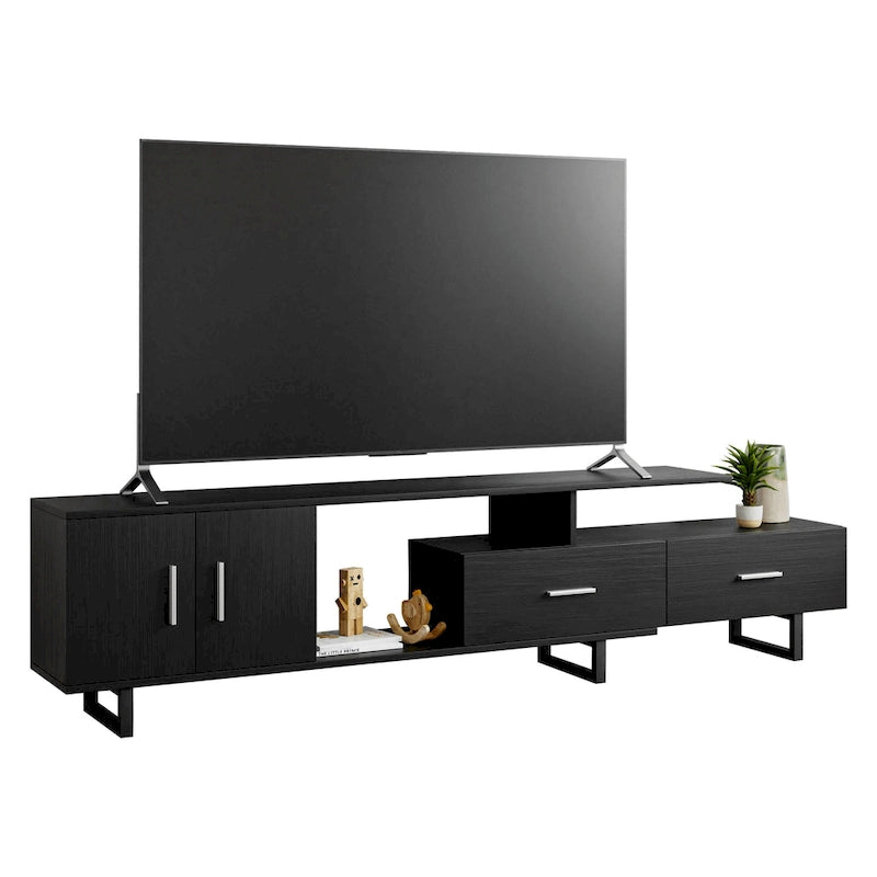 Meuble TV Avery 2 tiroirs 4 étagères 55 po en acier