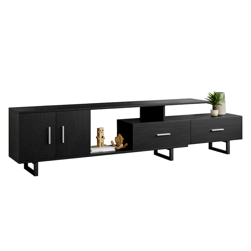 Meuble TV Avery 2 tiroirs 4 étagères 55 po en acier
