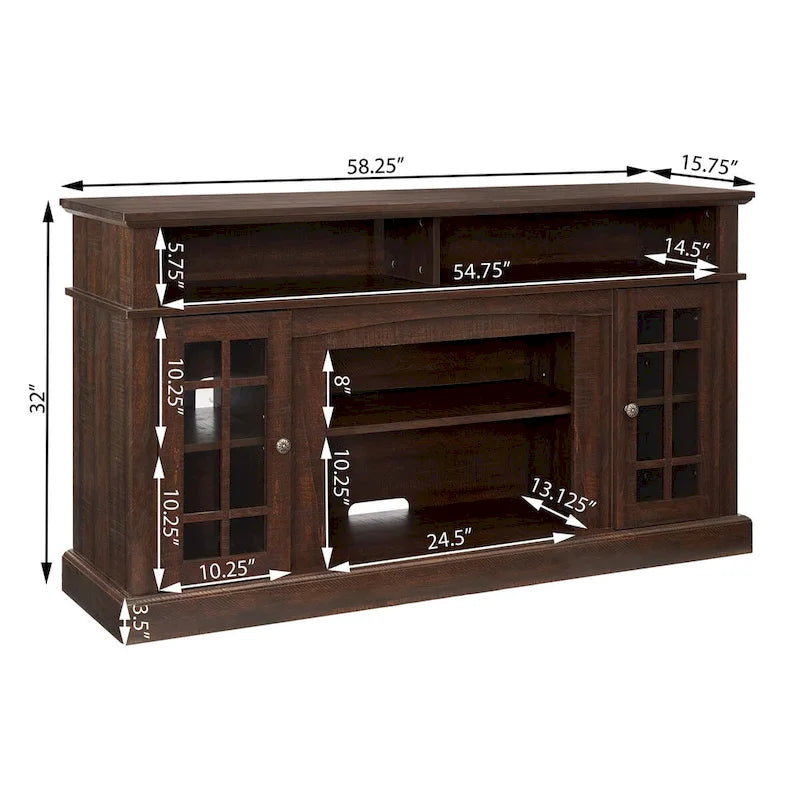 Meuble TV moderne avec foyer encastrable de 23 po