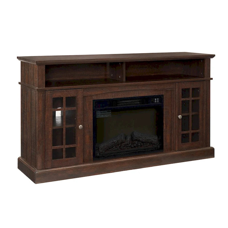 Meuble TV moderne avec foyer encastrable de 23 po