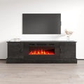 Meuble TV avec cheminée Carmen BL-EF