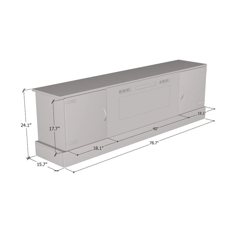 Meuble TV avec cheminée Carmen BL-EF