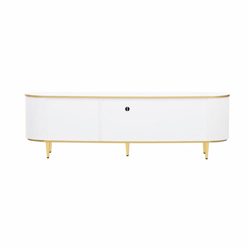 Meuble TV moderne pour téléviseurs jusqu'à 80 pouces, meuble de divertissement avec tiroirs et armoire