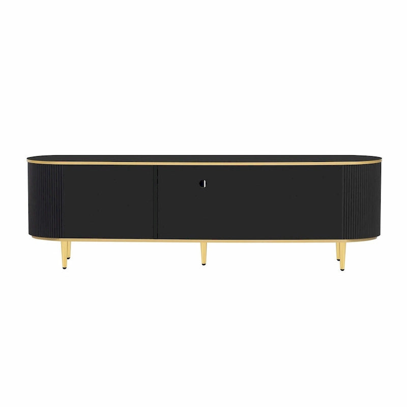 Meuble TV moderne pour téléviseurs jusqu'à 80 pouces, meuble de divertissement avec tiroirs et armoire