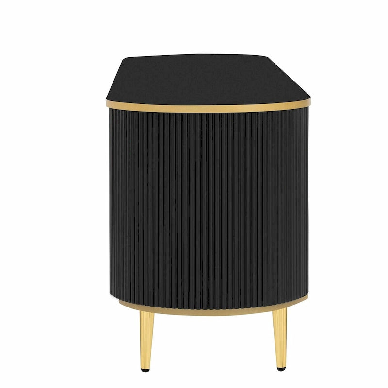 Meuble TV moderne pour téléviseurs jusqu'à 80 pouces, meuble de divertissement avec tiroirs et armoire