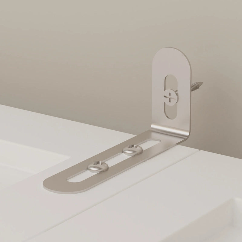 Meuble TV moderne blanc portes en verre trempé plateau hydraulique