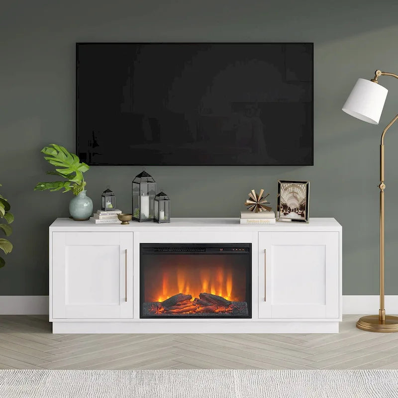 Meuble TV rectangulaire Tillman avec foyer électrique pour téléviseurs jusqu'à 75 po