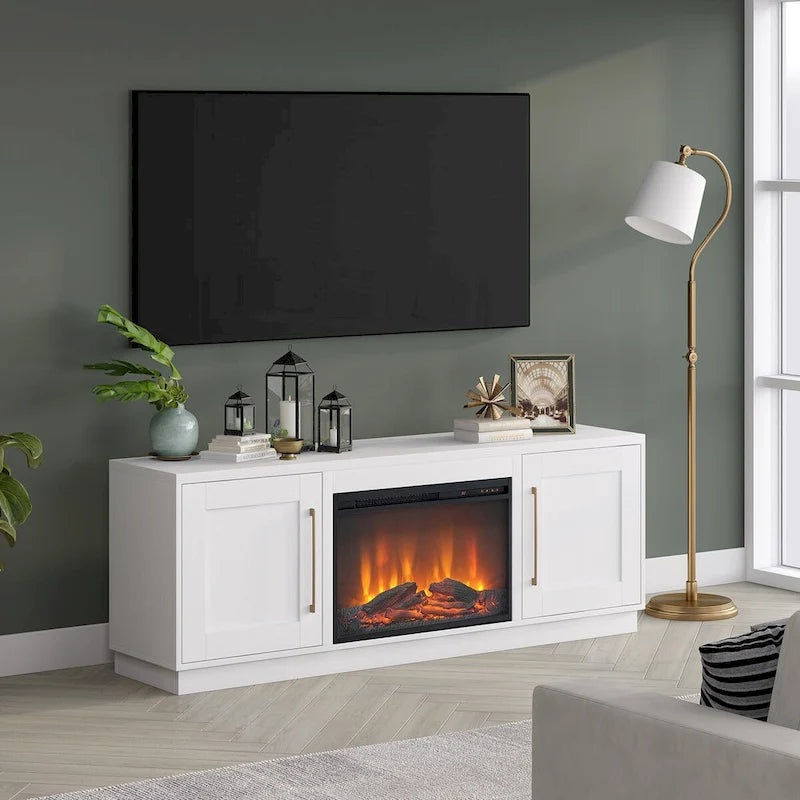 Meuble TV rectangulaire Tillman avec foyer électrique pour téléviseurs jusqu'à 75 po