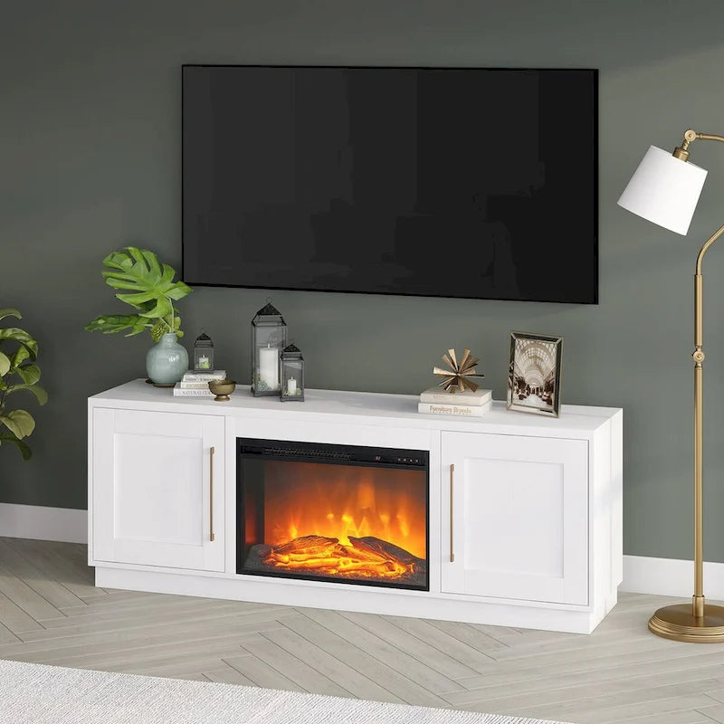 Meuble TV rectangulaire Tillman avec foyer électrique pour téléviseurs jusqu'à 75 po