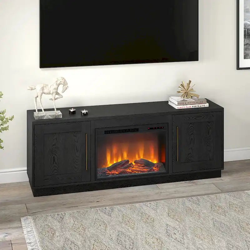 Meuble TV rectangulaire Tillman avec foyer électrique pour téléviseurs jusqu'à 75 po