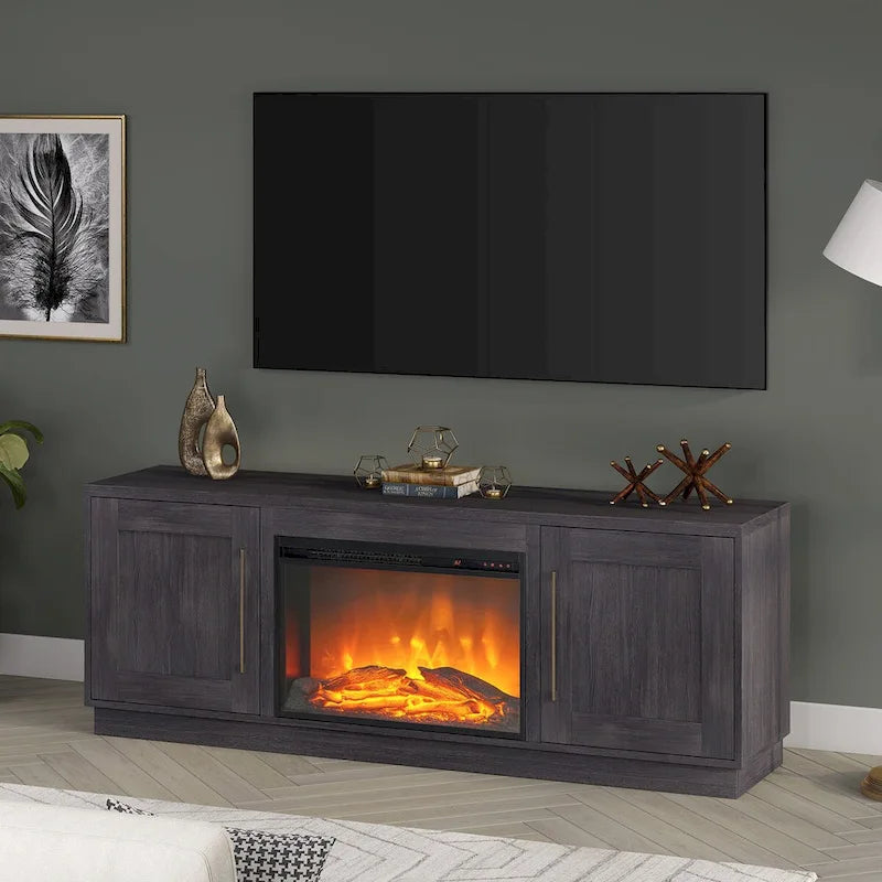 Meuble TV rectangulaire Tillman avec foyer électrique pour téléviseurs jusqu'à 75 po