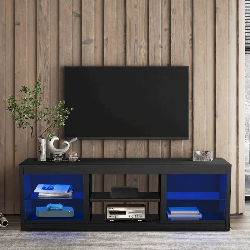 Meuble TV Console Moderne 66" avec LED RGB pour TV jusqu'à 75"