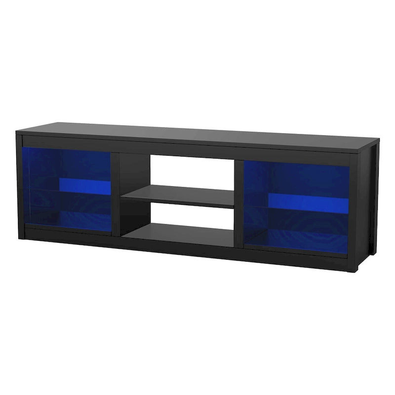 Meuble TV Console Moderne 66" avec LED RGB pour TV jusqu'à 75"