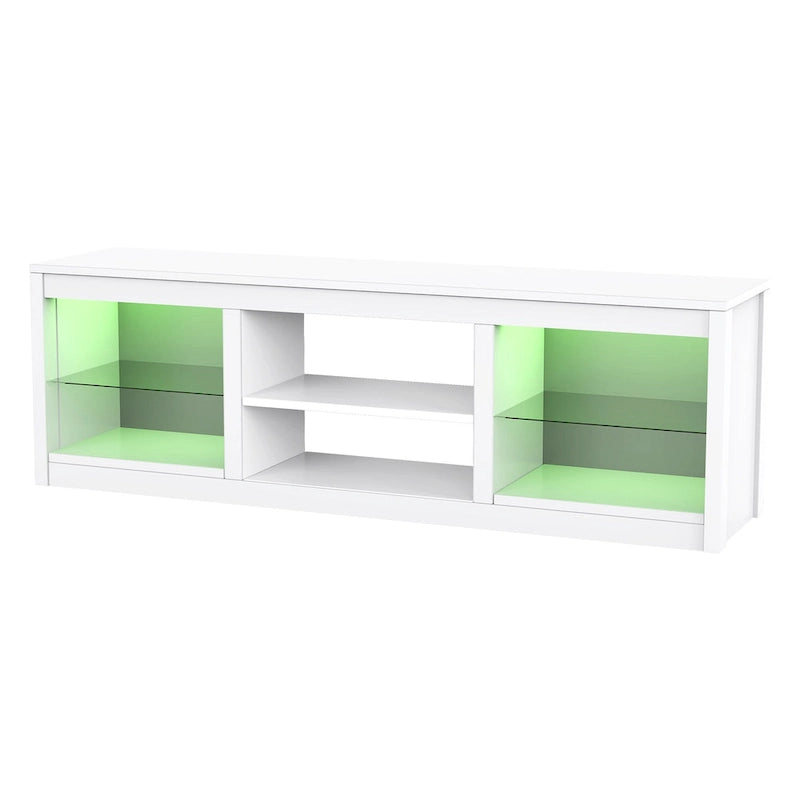 Meuble TV Console Moderne 66" avec LED RGB pour TV jusqu'à 75"