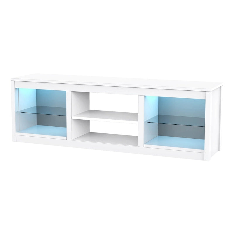 Meuble TV Console Moderne 66" avec LED RGB pour TV jusqu'à 75"